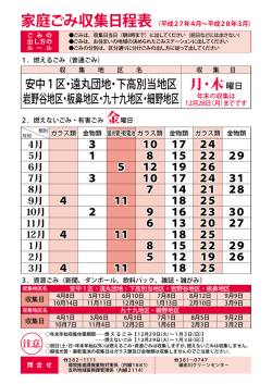 安中1区・遠丸団地・下高別当地区・岩野谷地区・板鼻地区