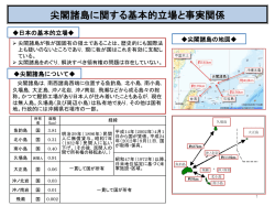 尖閣諸島に関する基本的立場と事実関係