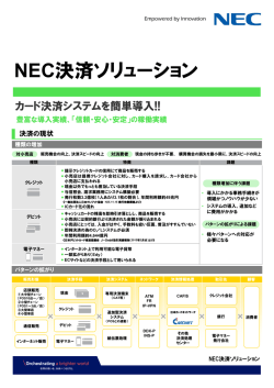 「NEC決済ソリューション」リーフレットダウンロード (PDF：272KB)