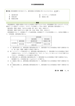 99 回薬剤師国家試験 問 194 多変量解析の各手法のうち、量的変数を