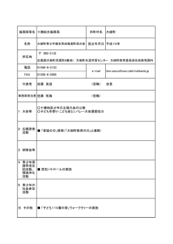 （役職） 十勝地区少年の主張大会の公聴 子ども冬祭り・こども会