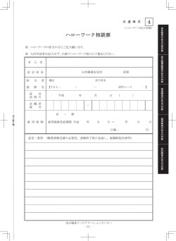 ハローワーク相談票（PDF版） - 国立職業リハビリテーションセンター