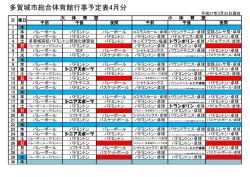 多賀城市総合体育館行事予定表4月分;pdf