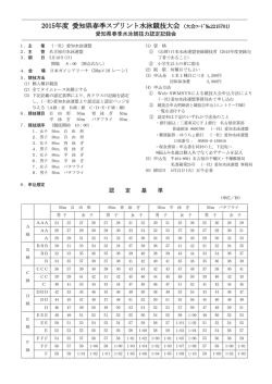 2015年度 愛知県春季スプリント水泳競技大会 (大会;pdf