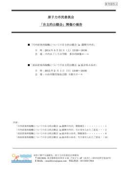 原子力市民委員会 「自主的公聴会」開催の報告;pdf