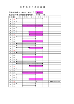 体 育 施 設 利 用 計 画 書 団体名（多摩センターテニスクラブ） 施設名;pdf