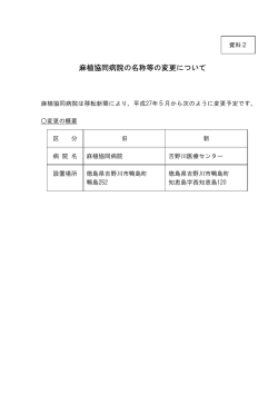 麻植協同病院の名称等の変更について;pdf