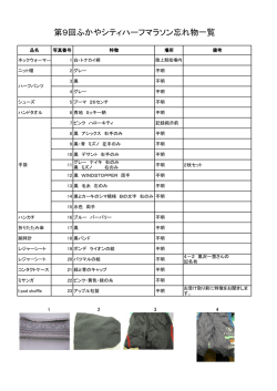 第9回ふかやシティハーフマラソン忘れ物一覧;pdf