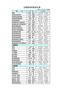 幹部職員名簿(H27.4.1)（PDF形式：153KB） - 近畿財務局
