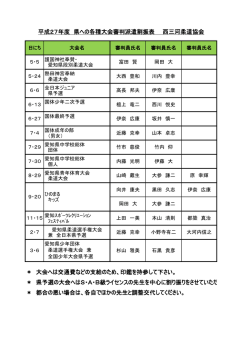 平成27年度 県への各種大会審判派遣割振表 西三河柔道協会