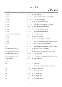 平成27年4月1日 関 東 運 輸 局 人 事 異 動