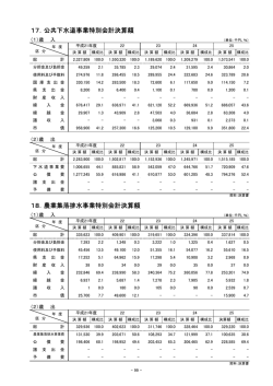 17．公共下水道事業特別会計決算額 公共下水道事業特別会計決算額