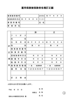 雇用保険被保険者各種訂正願