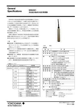 General Specifications WW4501 光伝送水晶式水位計