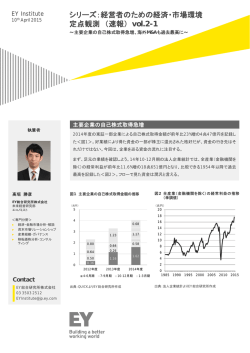 経営者のための経済・市場環境 定点観測 （速報）