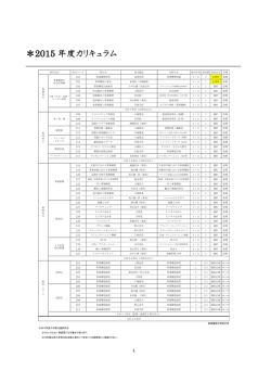 2015 年度カリキュラム