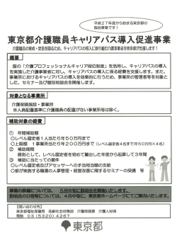 東京都介護職員キャリアパス導入促進事業（PDF