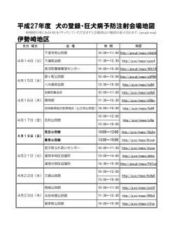 平成27年度 犬の登録・狂犬病予防注射会場地図 伊勢崎地区