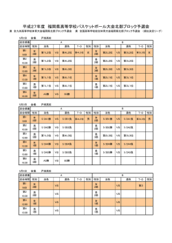 対戦表 - 福岡県バスケットボール協会