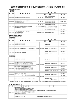 当日のプログラム - 北海道立総合研究機構