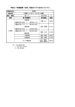 平成27年度前期「化学」科目のクラス分けについて①