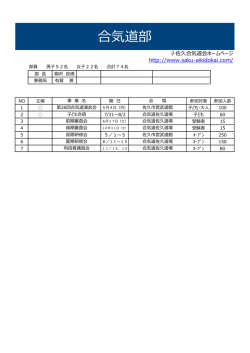 合気道会 部 長：塩原 栄一 事務局