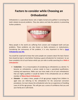 Factors to consider while Choosing an Orthodontist