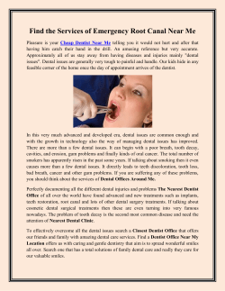 Find the Services of Emergency Root Canal Near Me