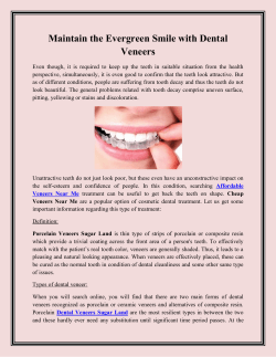 Maintain the Evergreen Smile with Dental Veneers