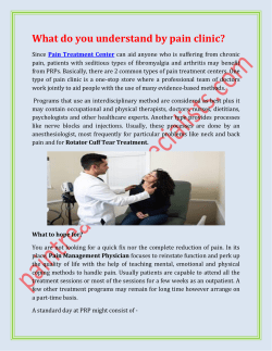 What do you understand by pain clinic