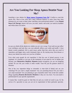 Are You Looking For Sleep Apnea Dentist Near Me