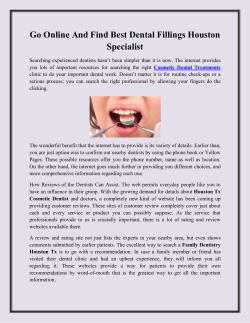 Go Online And Find Best Dental Fillings Houston Specialist