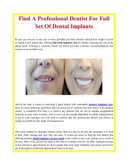 Find A Professional Dentist For Full Set Of Dental Implants