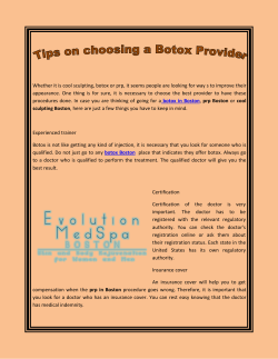 Tips on choosing a Botox Provider