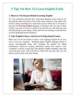 5 Tips On How To Learn English Easily