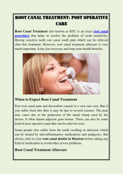 ROOT CANAL TREATMENT POST OPERATIVE CARE