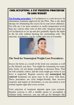 Cool Sculpting A Fat Freezing Procedure To Lose Weight