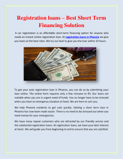 Registration loans – Best Short Term Financing Solution