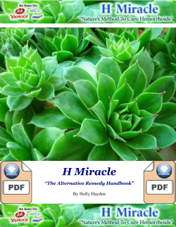 Hemorrhoid Miracle PDF EBook Holly Hayden Download Valuable Report